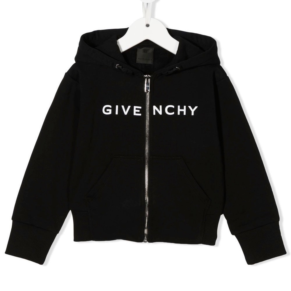 Givency Kids logo print zip up hoodie, Size 10 yrs